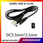 Kabel USB to DC 5v 5.5mm x 2.1mm Kabel Power DC