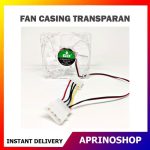 FAN Casing Transparan PC Kipas CPU 8 cm Fan Case + Baut