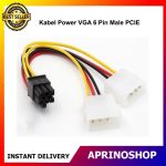 Kabel Power VGA 6 Pin Male PCIE Adapter 2 Molex to 6 Pin PCI-E