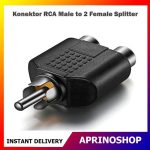 Konektor RCA Male to 2 Female Splitter Jack Konektor Y 1 RCA to 2 RCA