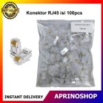 Konektor RJ45 Cat6 isi 100 Pcs Connector RJ45 Kabel Tool