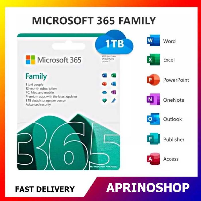2886afccc8b84c4fb80c985f0f1773c5.jpeg Microsoft Office 365 Family 1 Year 5 Device 1 TB Onedrive - Image 1
