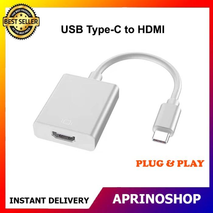 444653fa1b5541baa3447e77dc08e134.jpeg Kabel USB Type C to HDMI Converter Adapter Kabel Tipe C to HDMI - Image 1