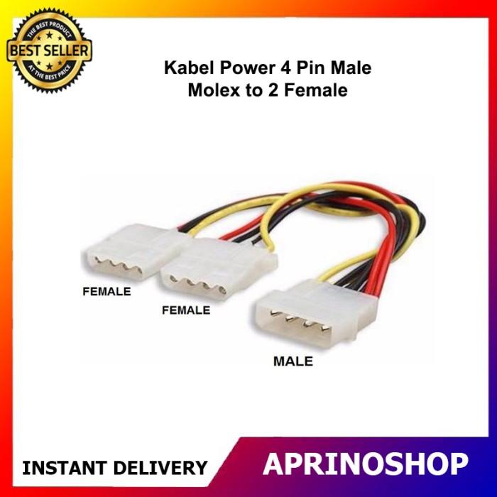 4f842ac39b4347cbb5968c41ff86c0d6.jpeg Kabel Power 4 Pin Male Molex to 2 Female Splitter Cabang - Image 1