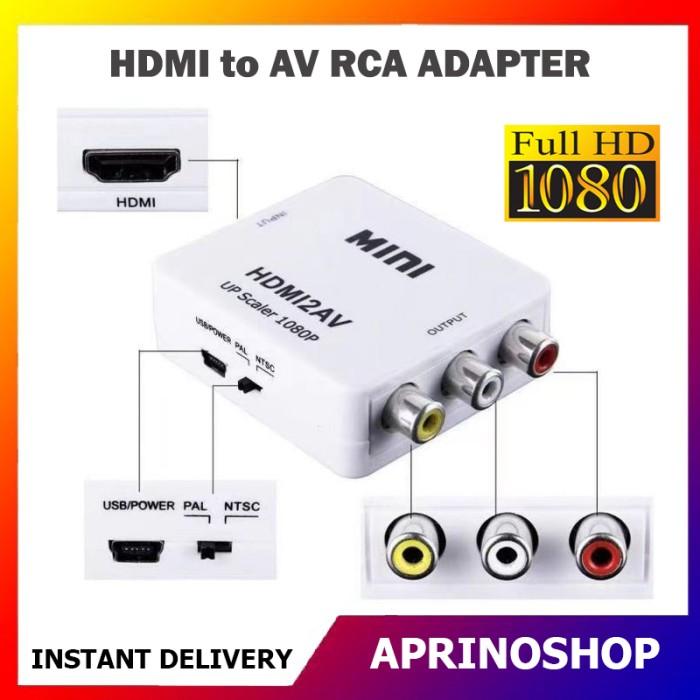 55fc2b89c4764517802a91bf3f1422d7.jpeg HDMI2AV Converter HDMI to AV RCA Adapter Minibox Full HD 1080p - Image 1