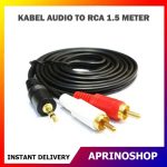 Kabel Audio to RCA 3.5mm 2 Gold Plated 1.5 Meter 1.5m Audio 1-2 Aux