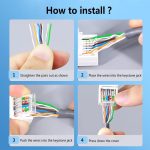 Modular Jack Rj45 Cat5E Network Toolless Tool-less Keystone LAN Female - Image 3