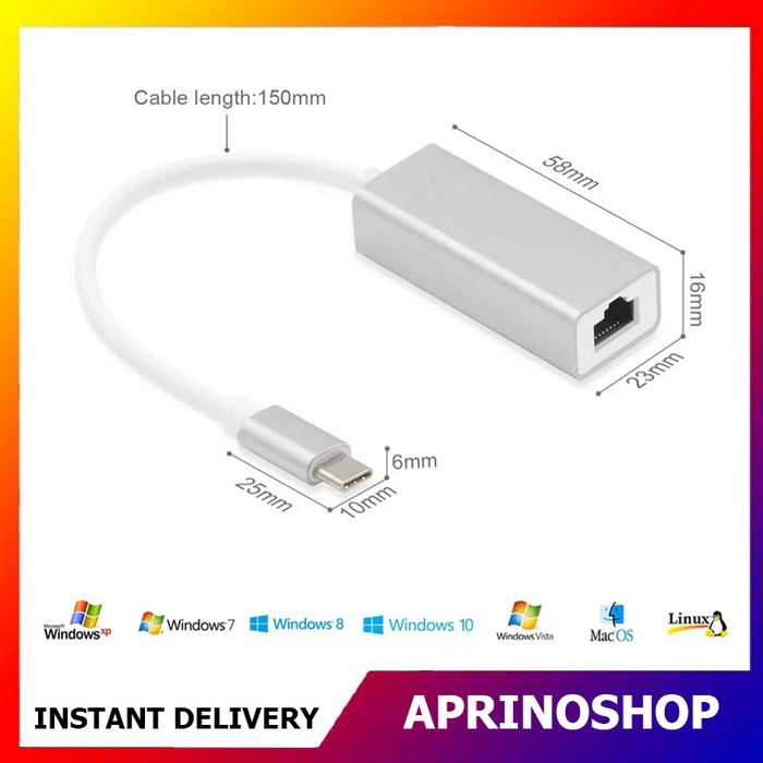 9a131ff2-2b34-4bb4-9c0a-de889e91a9c6.jpg Converter USB Type C to LAN RJ45 Adapter USB C 10/100Mbps Network - Image 1