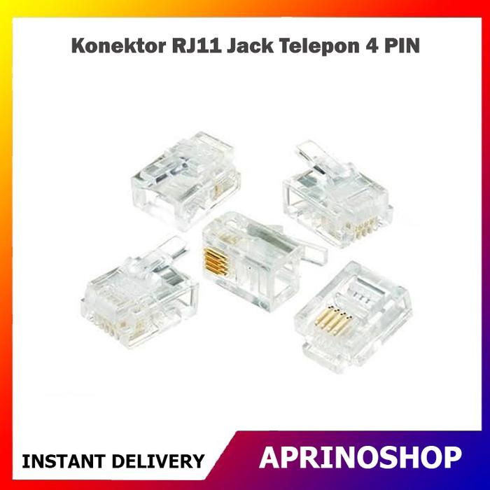 9d402340-3249-4d52-b068-677257dac7f1.jpg Konektor RJ11 Jack Telepon 4 PIN Connector RJ 11 Modular - Image 1