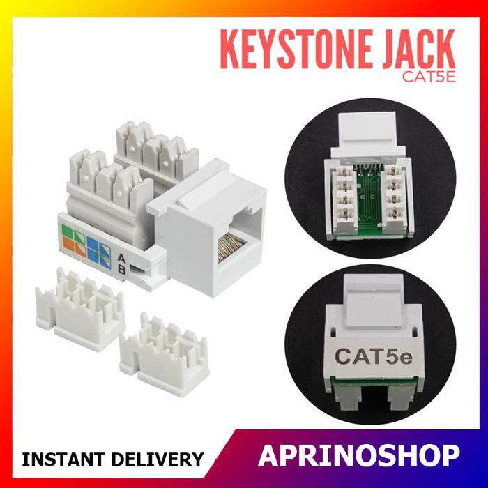 cc2a8316-e1a9-43f4-bb27-d4481226aad2.jpg Modular RJ45 Cat 5E Keystone Jack UTP Network LAN Female - Image 1