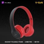V-Gen Headset VHD1-07 Wired Extra Bass Headphone Foldable Frame VGEN - Image 2