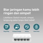 TP-Link LS1005 | 5 Port Desktop Switch | 10/100Mbps | Unmanaged | Ethernet Splitter | Plug & Play Plastic - Image 3