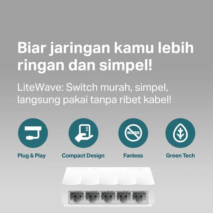 TP-Link LS1005 | 5 Port Desktop Switch | 10/100Mbps | Unmanaged | Ethernet Splitter | Plug & Play Plastic - Image 3