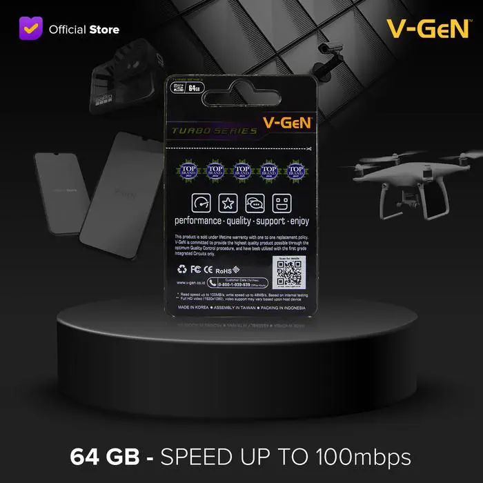 Micro SD Class 10 Turbo 32 GB 85 MB/s V-GeN (Non Adapter) - Image 2
