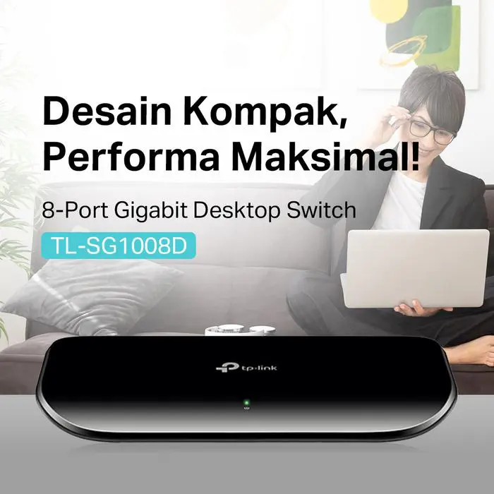 TP-Link TL-SG1008D | 8 Port Gigabit Switch | Desktop Ethernet Hub | Plug & Play | Auto Negotiation - Image 2