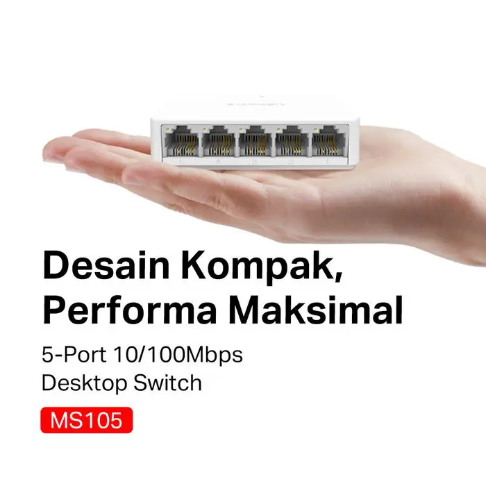Mercusys MS105 | 5 Port Desktop Switch | 10/100Mbps Ethernet Hub | Plug & Play | Small | TP-Link - Image 2
