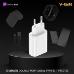 VGEN VTC2-32 Travel Charger Dual Port 30W Super Fast Charging PD VOOC - Image 3