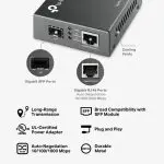 TP-Link MC220L | Gigabit SFP Media Converter | 10/100/1000 Mbps | Auto-negotiation | Auto-MDI/MDIX - Image 3