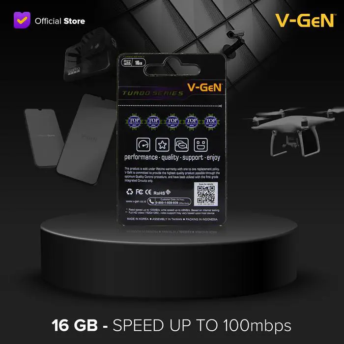 Micro SD Class 10 Turbo 16 GB 85 MB/s V-GeN (Non Adapter) - Image 2
