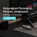 TP-Link UH9120C USB Hub Type C 9 in 1 USB3.0 to 5Gbps Ethernet LAN Internet SD Card Plug&Play 4K HDMI Computer Kabel - Image 2