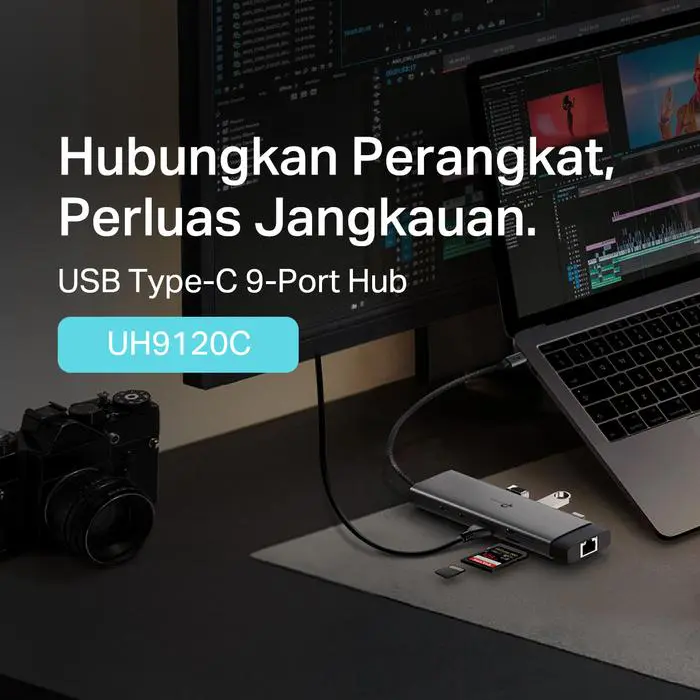 TP-Link UH9120C USB Hub Type C 9 in 1 USB3.0 to 5Gbps Ethernet LAN Internet SD Card Plug&Play 4K HDMI Computer Kabel - Image 2