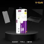 V-Gen Earphone VEP1-39 Wired Handsfree Type C DAC Chip Extra Bass