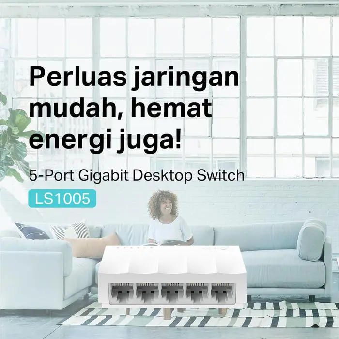 TP-Link LS1005 | 5 Port Desktop Switch | 10/100Mbps | Unmanaged | Ethernet Splitter | Plug & Play Plastic - Image 2