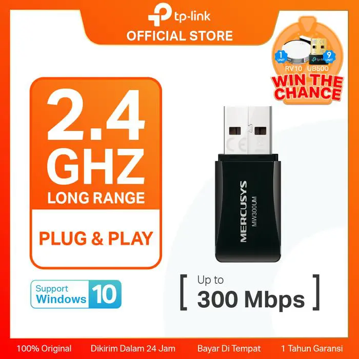 Mercusys MW300UM N300 Wireless Mini USB Adapter tplink - Image 2