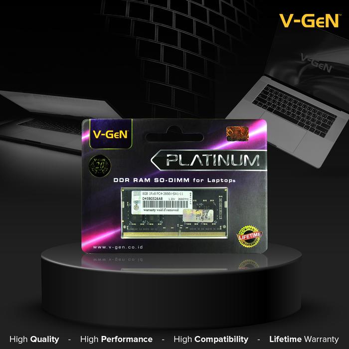 2a62b1470a8f43bca989002ca766c604.jpeg SODIMM DDR4 8GB PC 21300 2666Mhz Platinum V-GEN RAM Laptop Notebook 8 GB 2666 MHz VGEN - Image 1