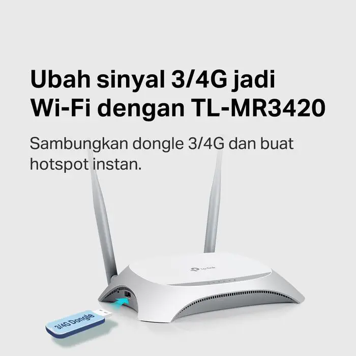 TP-Link TL-MR3420 | 3G 4G Modem | 300Mbps | Wireless N Router | LTE Router | Bandwidth Control Sinyal - Image 3