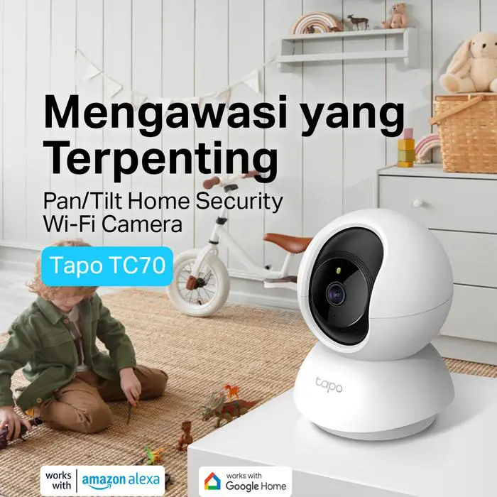 TP-Link Tapo TC70 | 1080P Kamera CCTV | PTZ IP WiFi Camera | HD | Indoor | Security Video | AI Detection | Wireless Smart - Image 2