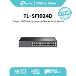 TP-Link TL-SF1024D | 24 Port Unmanaged Switch | 10/100Mbps Fast Ethernet | Auto MDI/MDIX | Desktop Kabel
