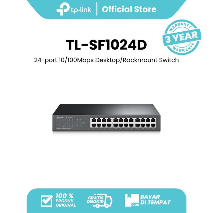 2d231bff-e138-45f3-b241-cf9aa21bb0b0.jpg TP-Link TL-SF1024D | 24 Port Unmanaged Switch | 10/100Mbps Fast Ethernet | Auto MDI/MDIX | Desktop Kabel - Image 1