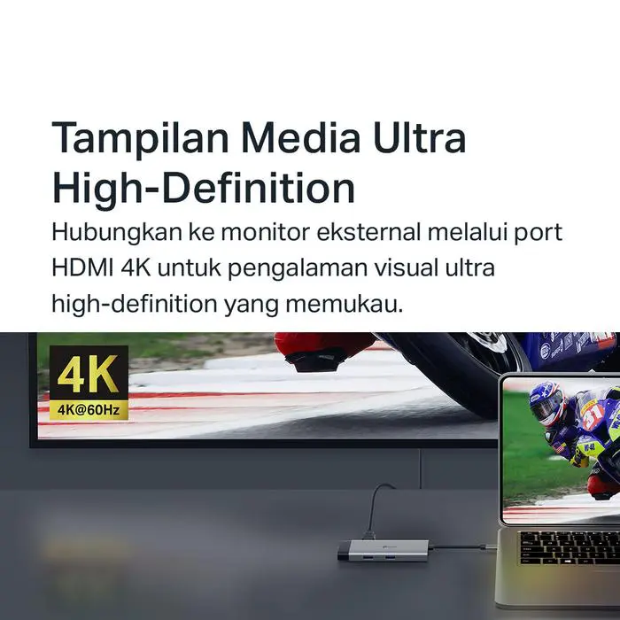 TP-Link UH6120C USB Hub Type C 6 in 1 USB3.0 to 5Gbps Ethernet LAN Internet Plug&Play UHD HDMI Fast Charging Card Computer - Image 2