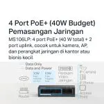 Mercusys MS106LP 6-Port 10/100Mbps Desktop Switch with 4-Port PoE+ Metal - Image 4