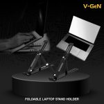 V-gen Foldable Slim Portable Notebook Tablet Stand V-GeN VHL-36 Holder - Black & White - Image 3
