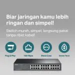 TP-Link TL-SF1024D | 24 Port Unmanaged Switch | 10/100Mbps Fast Ethernet | Auto MDI/MDIX | Desktop Kabel - Image 3