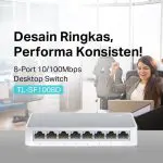 TP-Link TL-SF1008D | 8-Port Desktop Switch | Fast Ethernet 10/100Mbps | Plug & Play | Ethernet Hub - Image 2
