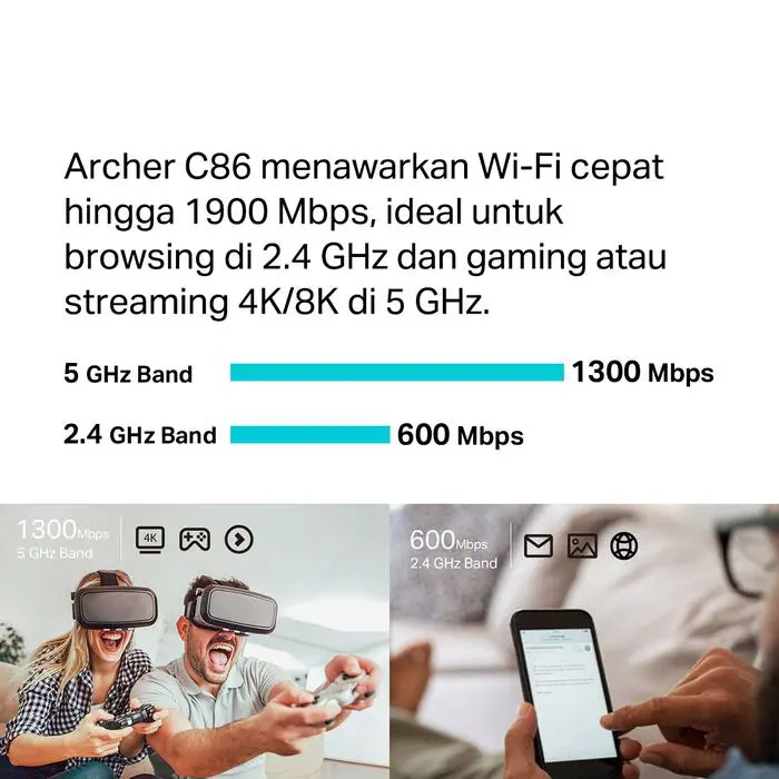 TP-Link Archer C86 | AC1900 WiFi 5 Router | Dual Band 2.4Ghz 5 Ghz | Gigabit | Mesh | Guest WiFi - Image 4