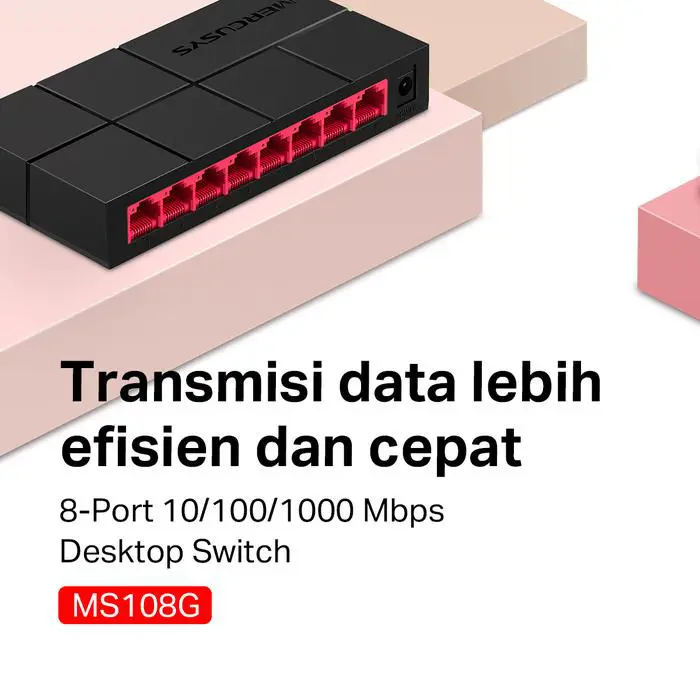 Mercusys MS108G | 8 Port Gigabit Desktop Switch | 10/100/1000 Mbps | Plug & Play | Hub LAN - Image 2