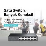 TP-Link TL-SF1024D | 24 Port Unmanaged Switch | 10/100Mbps Fast Ethernet | Auto MDI/MDIX | Desktop Kabel - Image 2