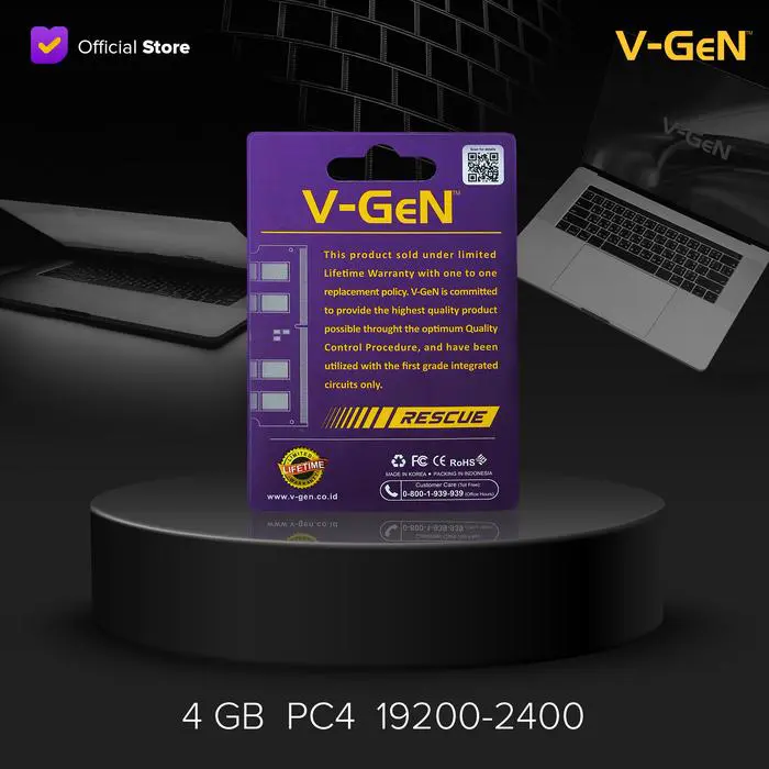 SODIMM DDR4 4GB PC-19200/2400 Mhz RAM Laptop/Notebook V-GeN RESCUE - Image 3