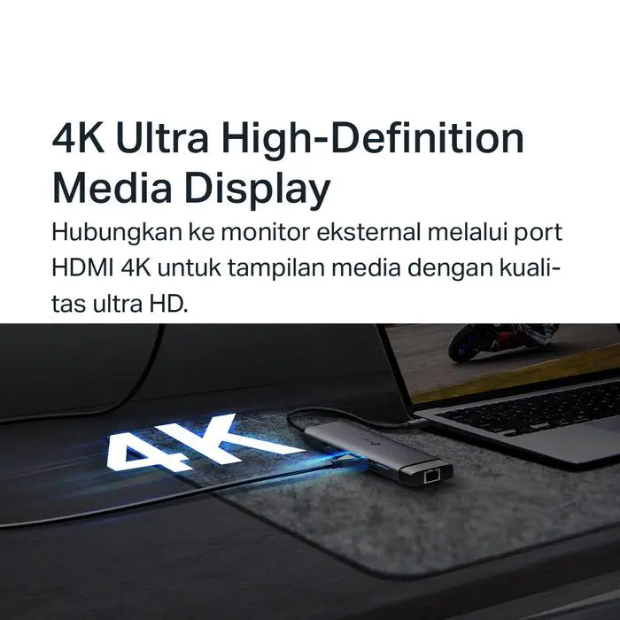 TP-Link UH9120C USB Hub Type C 9 in 1 USB3.0 to 5Gbps Ethernet LAN Internet SD Card Plug&Play 4K HDMI Computer Kabel - Image 3