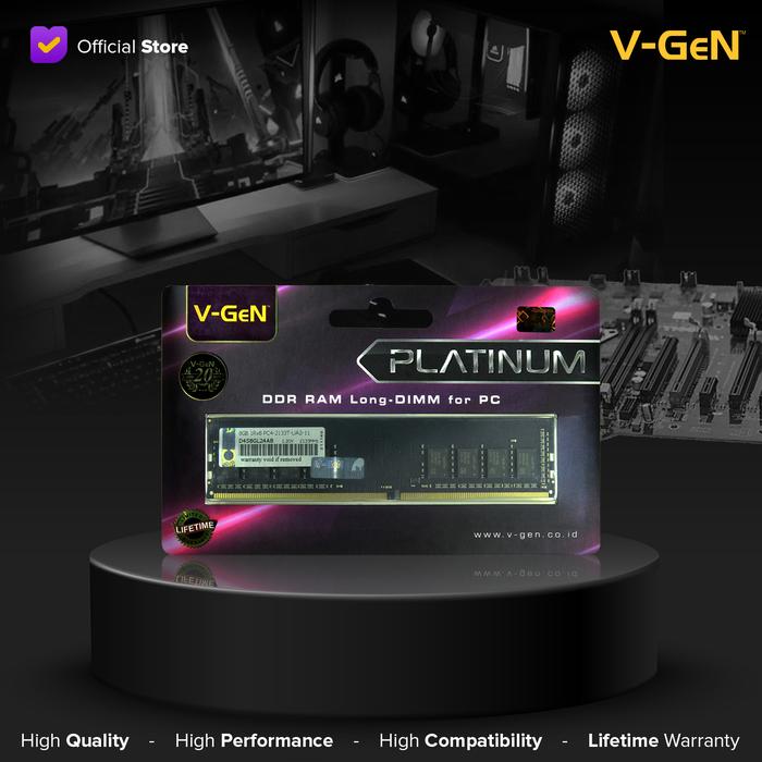 57171a32-64af-48a3-8261-60070d223b4e.jpg DDR4 8GB PC-17000/2133Mhz RAM PC/Komputer V-GeN Longdimm PLATINUM - Image 1