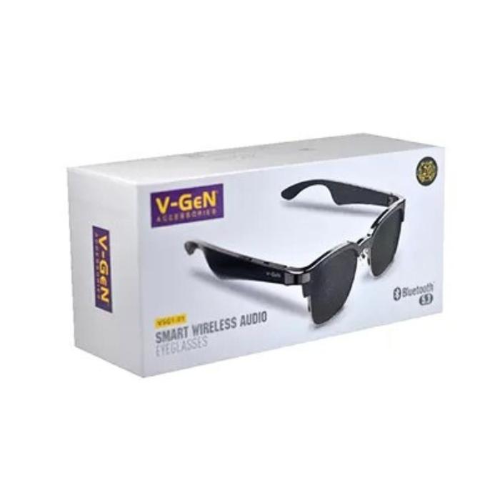 59c1083c69874bc89b93c834449bf1e9.jpeg V-GeN Smart Wireless Audio Glasses UV Protection Kacamata Pintar Warna Hitam VSG1-01 Bluetooth Lensa - Image 1
