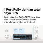 Mercusys MS105GP | 5 Port Gigabit Switch | 4 PoE+ Ports | Plug & Play | Long Range 250m | TP-Link - Image 4