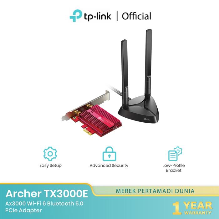 5b96a6157baf4a938d12f1095c99d838.jpeg TP-LINK Archer TX3000E Wi-Fi 6 Bluetooth 5.0 PCIe Adapter Gold Router - Image 1