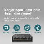 TP-Link LS1005G | 5 Port Gigabit Unmanaged Switch | Desktop Ethernet Splitter | 10/100/1000Mbps - Image 3