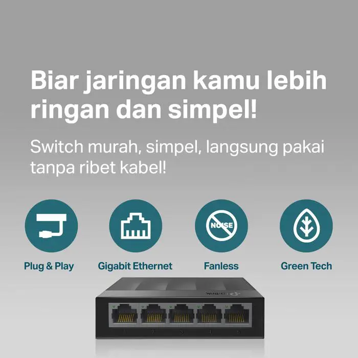 TP-Link LS1005G | 5 Port Gigabit Unmanaged Switch | Desktop Ethernet Splitter | 10/100/1000Mbps - Image 3