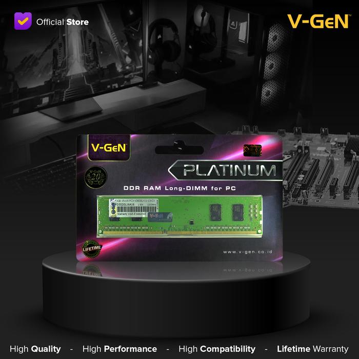 652b4854-710b-40c3-8aa9-ba3aa02a31b5.jpg DDR3 2GB PC-10600/1333Mhz RAM PC/Komputer V-GeN Longdimm 1333 PLATINUM - Image 1